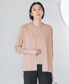 自由区 【洗える・XSサイズあり】ハイツイストコットンアセテート カーディガン