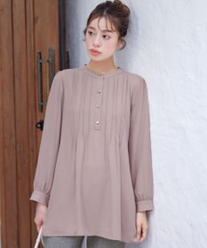 Tiaclasse 【スマート裏起毛・新色追加】 ピンタックシャツチュニック