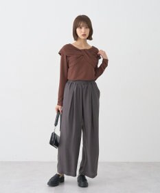 earth music&ecology リボンライクドレーププルオーバー