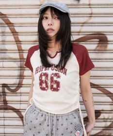 WEGO キーネックサイドレースアップちびT