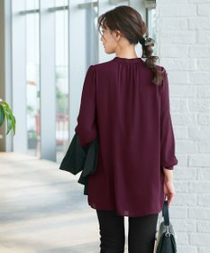 Tiaclasse 【スマート裏起毛・新色追加】 ピンタックシャツチュニック