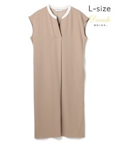 BEIGE， 【Lsize・セットアップ対応】CINDY / 配色ネック フレンチドレス