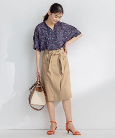 組曲 【洗える】プティフラワージョーゼットシフォン ブラウス