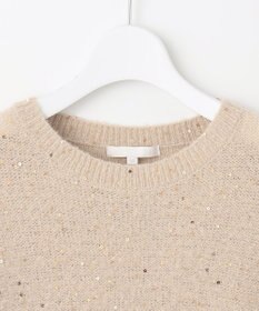 自由区 【アンサンブル対応・洗える】スパンコールプルオーバー ニット
