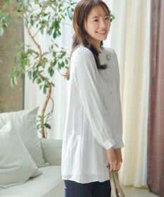 Tiaclasse 【スマート裏起毛・新色追加】 ピンタックシャツチュニック
