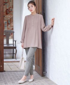 Tiaclasse 【スマート裏起毛・新色追加】 ピンタックシャツチュニック