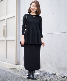 23区 S 【Sサイズ限定】ヴィスコースストレッチ ペプラムデザイン ニット