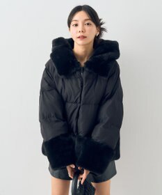 earth music&ecology フードファー中綿ショートコート