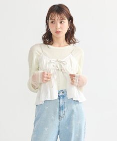 earth music&ecology ジャガードフレアキャミブラウス