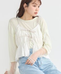 earth music&ecology ジャガードフレアキャミブラウス