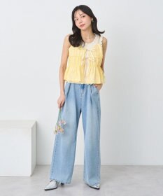 earth music&ecology ジャガードフレアキャミブラウス