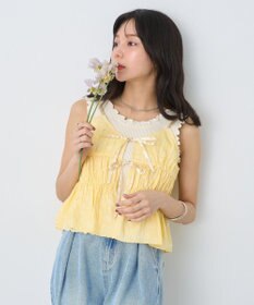 earth music&ecology ジャガードフレアキャミブラウス