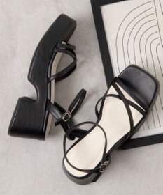 WEGO バルキーヒール細ストラップサンダル