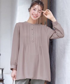 Tiaclasse 【スマート裏起毛・新色追加】 ピンタックシャツチュニック