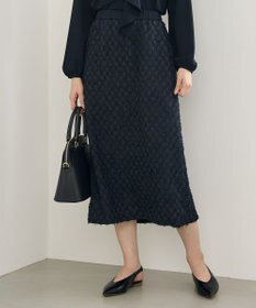 自由区 【セットアップ対応】ワッシャーカットジャカード スカート ミッドナイト