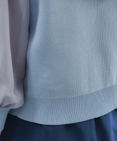 Tiaclasse L 【洗える】パフスリーブコンビカーディガン