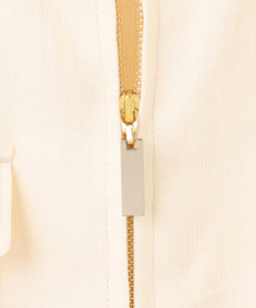 自由区 【XSサイズ～/洗える】ブライトリネンファイユ ジップアップブルゾン