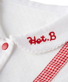 MIKI HOUSE HOT BISCUITS 【70-80cm】 サスペンダー風 襟付き ショートオール