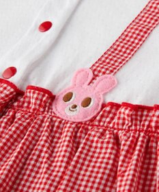 MIKI HOUSE HOT BISCUITS 【70-80cm】 サスペンダー風 襟付き ショートオール