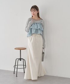 earth music&ecology サテンフリルマーメイドスカート