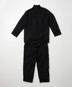 京和晒綿紗 【紗栄子さん愛用パジャマ/UNISEX】京和晒綿紗×御黒染司 京都紋付 ガーゼパジャマ 2重合わせ 【黒】