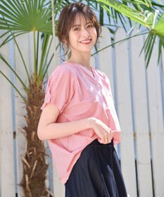 ANY SIS S シルケットストライプ スキッパー カットソー