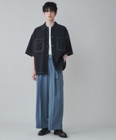 WEGO トロミ　ベルト付きワイドスラックス