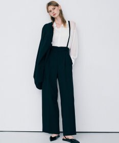 uncrave ウォッシャブルドライサップ ワイドパンツ（サスペンダー付き）