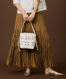 自由区 【SHIHOさん着用・2WAY仕様】ランダムメッシュミニ バッグ シロ