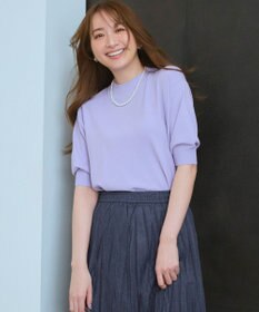 23区 S 【CLASSY.掲載】セミマットフリゼ リラクシー ニット Tシャツ ライラック系