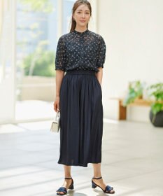 組曲 【WEB限定】フラワーボーダージャカードプリント ブラウス