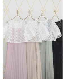 earth music&ecology ＳＥＴ２点　オーガンジー刺繍＋プリーツワンピース