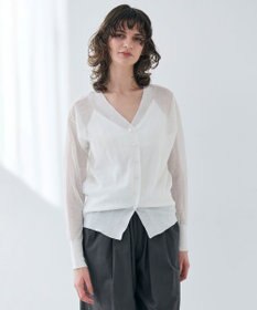 BEIGE， 【洗える・Oggi 7月号掲載】LUPINUS / 前後2WAYシアーニットカーディガン