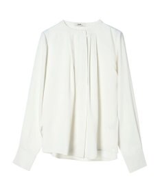 earth music&ecology ノーカラーフロントタックブラウス