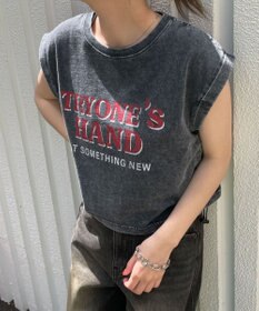 WEGO ヴィンテージウォッシュドロストデザインT