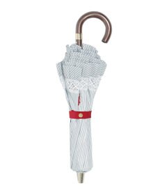 MOONBAT 【遮光/晴雨兼用日傘】POLO RALPH LAUREN（ポロラルフローレン）折りたたみ日傘 ストライプフリル 遮熱 遮光 UV