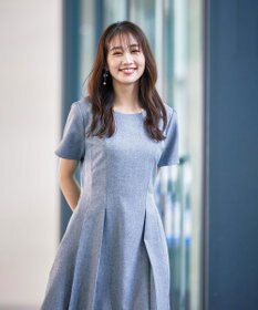 Tiaclasse 【洗える】ダブルラインフレアワンピース