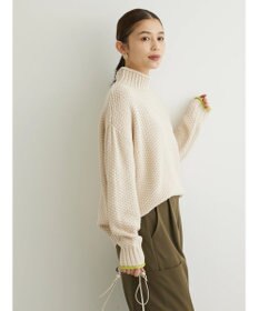 Green Parks 袖ラインカノコ編みニットプルオーバー