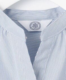 J.PRESS LADIES 【洗える・接触冷感・UVケア】エステネージュストライプ コクーン ブラウス