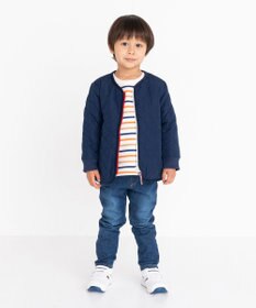 MIKI HOUSE HOT BISCUITS 【80-120cm】 抗菌・抗ウィルス ノーカラー キルティング 中綿ジャンパー