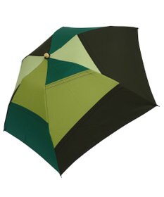 +RING 【限定/日本製】レディース向け パッチワーク プラスリング 折傘55cm GRN SR320