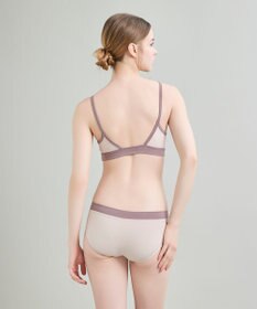 une nana cool 綿ベア天竺 カラーブロッキング ノンワイヤーブラジャー