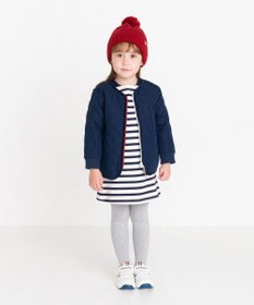 MIKI HOUSE HOT BISCUITS 【80-120cm】 抗菌・抗ウィルス ノーカラー キルティング 中綿ジャンパー