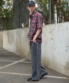 WEGO タックワイドストレートデニム