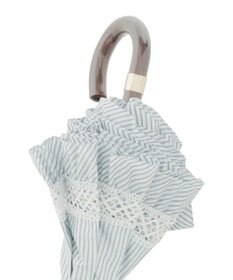 MOONBAT 【遮光/晴雨兼用日傘】POLO RALPH LAUREN（ポロラルフローレン）折りたたみ日傘 ストライプフリル 遮熱 遮光 UV