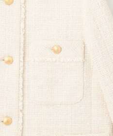 ANY SIS S ツイードノーカラーミドル ジャケット