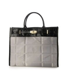 UNBILLION 【テレビ ドラマ着用アイテム】ペルケ perche / ナイロンキルト×クロコ型押し牛革A42wayトートバッグ