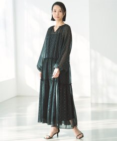 UNFILO ラメリンクルシフォン ワンピース