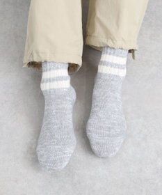 WHITE MAILS 【UNISEX】PAPER STRIPE SHORT ソックス