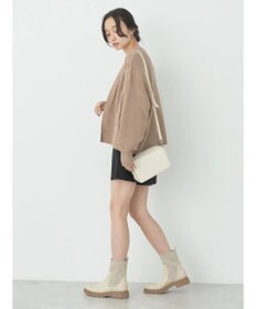 earth music&ecology ベロアモールケーブルカーディガン